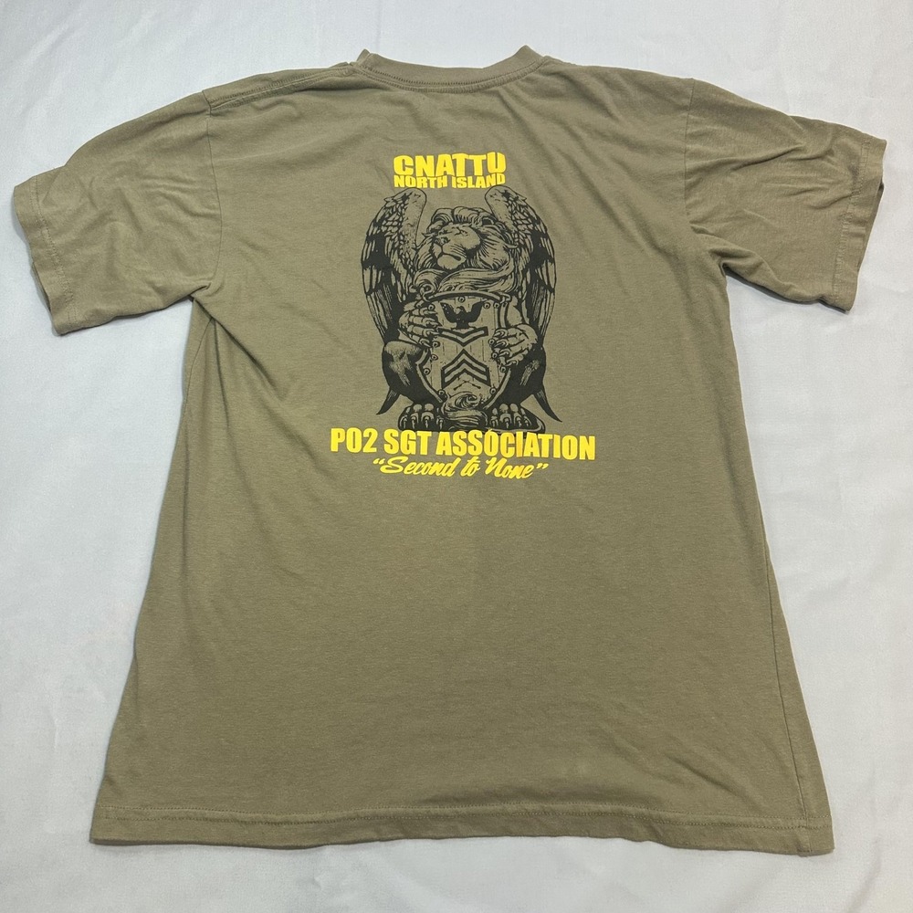 CNATTU Shirt Mens L Green Graphic PO2 SGT Aviation Technical Lion Workwear